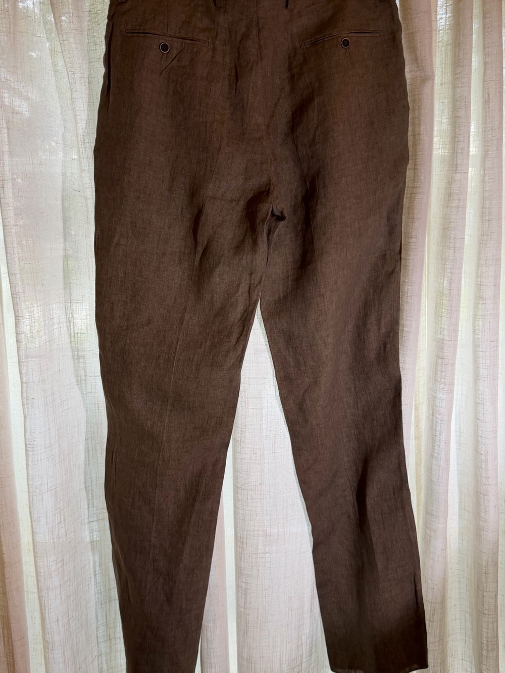 Joseph Abboud Tan Linen Trousers - Picture 6 of 9